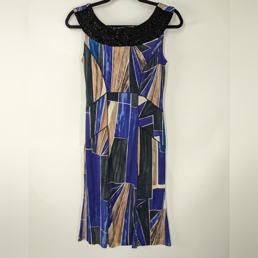 DIANE VON FURSTENBERG Beaded Neck Cocktail Dress